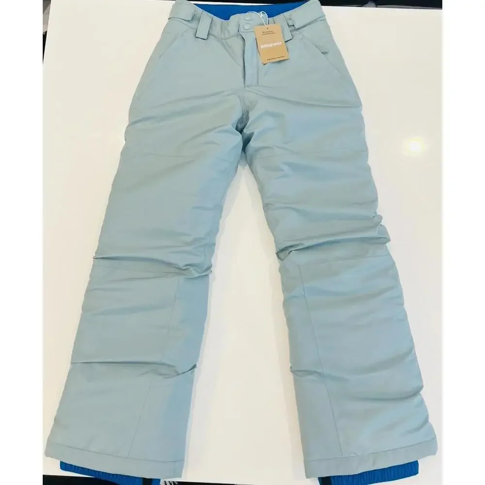 $169 Patagonia Powdertown Snow Pants Thermal Blue Size Small (7-8 )